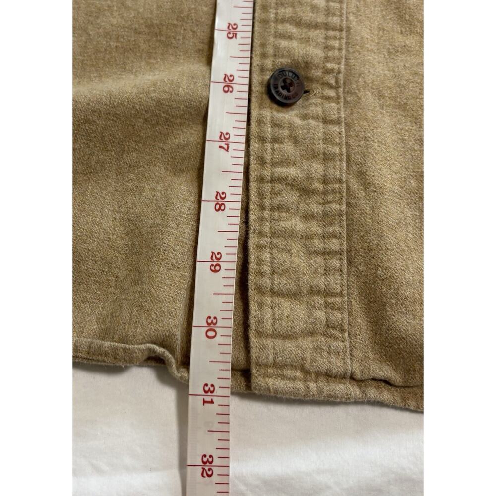 Duluth Trading XL Soft Flannel Shirt Relaxed Fit Button Down Pockets Beige Tan - Picture 9 of 9